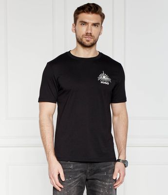 T-shirt męski casual na wiosnę HUGO ze sklepu: Gomez Fashion Store w kategorii: T-shirty męskie - zdjęcie 874714-BD9-10338_BU242M000188001