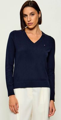 Sweter damski zimowy casualowy Tommy Hilfiger ze sklepu: Gomez Fashion Store w kategorii: Swetry damskie - zdjęcie 874714-BD9-10338_TH242W000274F23
