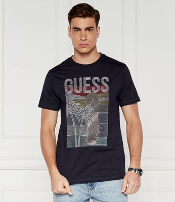 Guess - T-shirt męski na wiosnę w stylu młodzieżowym ze sklepu: Gomez Fashion Store w kategorii: T-shirty męskie - zdjęcie 874714-BD9-10338_GJ242M000034B07