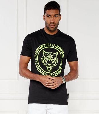 T-shirt męski w stylu młodzieżowym na wiosnę Plein Sport ze sklepu: Gomez Fashion Store w kategorii: T-shirty męskie - zdjęcie 874714-BD9-10338_PS242M000010040