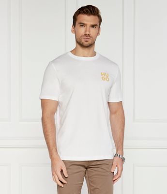 T-shirt męski casual na wiosnę HUGO ze sklepu: Gomez Fashion Store w kategorii: T-shirty męskie - zdjęcie 874714-BD9-10338_BU244M000099100