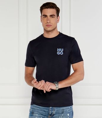 T-shirt męski na wiosnę casualowy HUGO ze sklepu: Gomez Fashion Store w kategorii: T-shirty męskie - zdjęcie 874714-BD9-10338_BU244M000099405