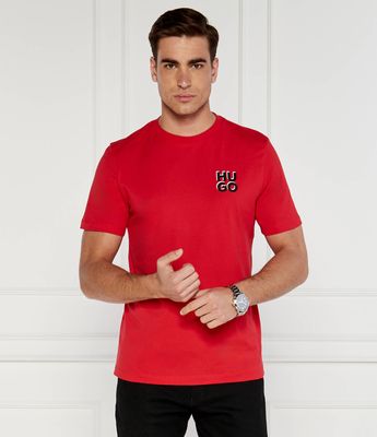 T-shirt męski na lato HUGO ze sklepu: Gomez Fashion Store w kategorii: T-shirty męskie - zdjęcie 874714-BD9-10338_BU244M000099693