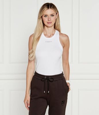 Bluzka damska na lato casual Pinko ze sklepu: Gomez Fashion Store w kategorii: Bluzki damskie - zdjęcie 874714-BD9-10338_PI244W000192004