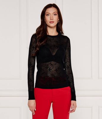 Sweter damski na zimę Pinko ze sklepu: Gomez Fashion Store w kategorii: Swetry damskie - zdjęcie 874714-BD9-10338_PI244W000309099