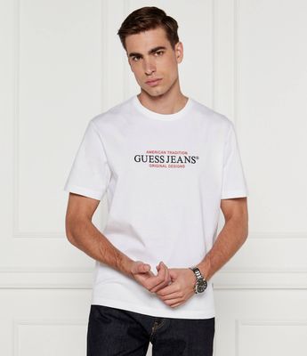 T-shirt męski w stylu młodzieżowym Guess Jeans ze sklepu: Gomez Fashion Store w kategorii: T-shirty męskie - zdjęcie 874714-BD9-10338_GE244M000008F11