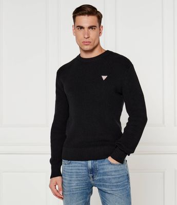 Guess Jeans - Sweter męski casualowy na wiosnę ze sklepu: Gomez Fashion Store w kategorii: Swetry męskie - zdjęcie 874714-BD9-10338_GE245M000015058