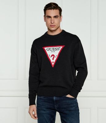 Sweter męski na zimę na wiosnę Guess Jeans ze sklepu: Gomez Fashion Store w kategorii: Swetry męskie - zdjęcie 874714-BD9-10338_GE245M000016058