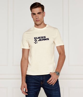 T-shirt męski w stylu młodzieżowym na wiosnę Guess Jeans ze sklepu: Gomez Fashion Store w kategorii: T-shirty męskie - zdjęcie 874714-BD9-10338_GE245M000004Q86