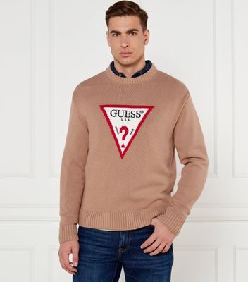 Sweter męski na wiosnę Guess Jeans ze sklepu: Gomez Fashion Store w kategorii: Swetry męskie - zdjęcie 874714-BD9-10338_GE245M000016J59