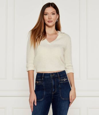 Liu Jo - Sweter damski na zimę ze sklepu: Gomez Fashion Store w kategorii: Swetry damskie - zdjęcie 874714-BD9-10338_LC244W000074E30