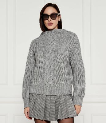 Sweter damski casual na zimę Liu Jo ze sklepu: Gomez Fashion Store w kategorii: Swetry damskie - zdjęcie 874714-BD9-10338_LC244W000090T57