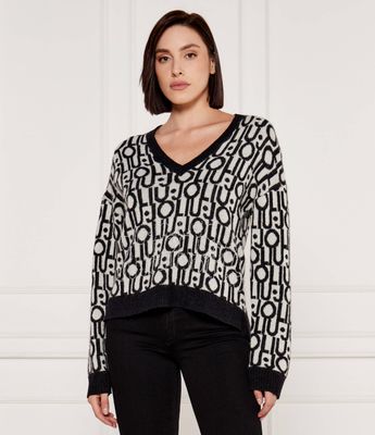 Sweter damski na zimę Liu Jo ze sklepu: Gomez Fashion Store w kategorii: Swetry damskie - zdjęcie 874714-BD9-10338_LJ245W000117U57