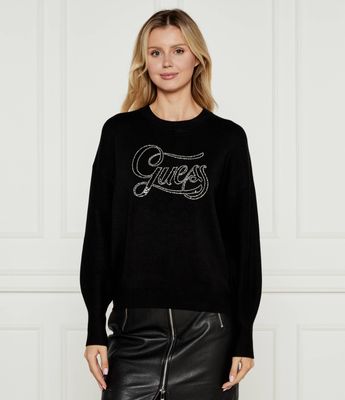 Guess - Sweter damski casualowy na zimę ze sklepu: Gomez Fashion Store w kategorii: Swetry damskie - zdjęcie 874714-BD9-10338_GJ245W000069058