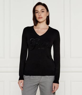 Sweter damski casual Guess ze sklepu: Gomez Fashion Store w kategorii: Swetry damskie - zdjęcie 874714-BD9-10338_GJ245W000043058