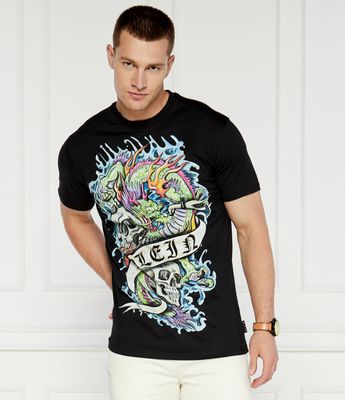 T-shirt męski w stylu młodzieżowym wiosenny Philipp Plein ze sklepu: Gomez Fashion Store w kategorii: T-shirty męskie - zdjęcie 874714-BD9-10338_PN244M000015002