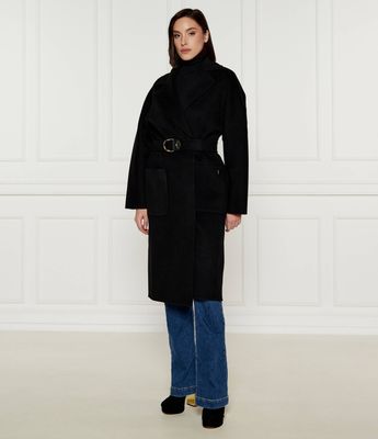 Płaszcz damski casualowy Elisabetta Franchi ze sklepu: Gomez Fashion Store w kategorii: Płaszcze damskie - zdjęcie 874714-BD9-10338_EF244W000052110