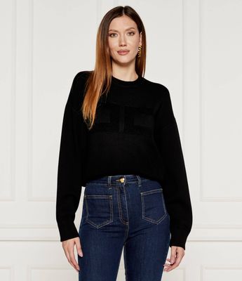 Elisabetta Franchi - Sweter damski na zimę casual ze sklepu: Gomez Fashion Store w kategorii: Swetry damskie - zdjęcie 874714-BD9-10338_EF244W000141110