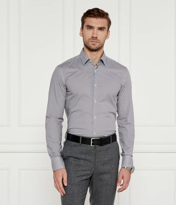 Koszula męska z klasycznym kołnierzykiem na wiosnę BOSS BLACK ze sklepu: Gomez Fashion Store w kategorii: Koszule męskie - zdjęcie 874714-BD9-10338_BB245M000116410
