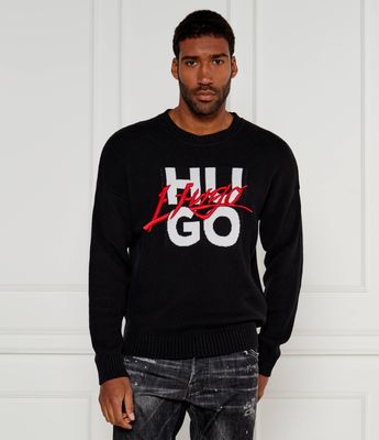 Sweter męski HUGO ze sklepu: Gomez Fashion Store w kategorii: Swetry męskie - zdjęcie 874714-BD9-10338_BU245M000208001