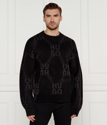 Sweter męski casualowy HUGO ze sklepu: Gomez Fashion Store w kategorii: Swetry męskie - zdjęcie 874714-BD9-10338_BU245M000212001