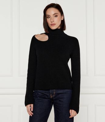 Sweter damski casual HUGO ze sklepu: Gomez Fashion Store w kategorii: Swetry damskie - zdjęcie 874714-BD9-10338_BU245W000128001