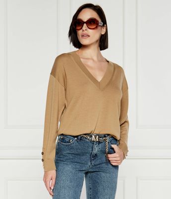 Michael Kors - Sweter damski na zimę casual ze sklepu: Gomez Fashion Store w kategorii: Swetry damskie - zdjęcie 874714-BD9-10338_MK244W000076211