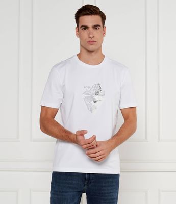 T-shirt męski w stylu młodzieżowym BOSS GREEN ze sklepu: Gomez Fashion Store w kategorii: T-shirty męskie - zdjęcie 874714-BD9-10338_BG245M000048100