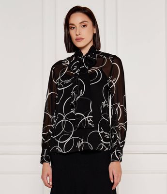 Koszula damska Karl Lagerfeld ze sklepu: Gomez Fashion Store w kategorii: Koszule damskie - zdjęcie 874714-BD9-10338_KL244W000135C23