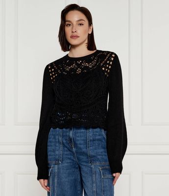 Twinset - Sweter damski casualowy ze sklepu: Gomez Fashion Store w kategorii: Swetry damskie - zdjęcie 874714-BD9-10338_TS244W000016842