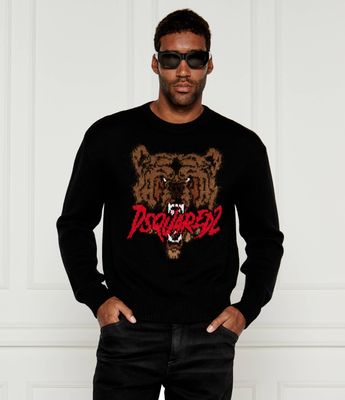 Sweter męski młodzieżowy Dsquared2 ze sklepu: Gomez Fashion Store w kategorii: Swetry męskie - zdjęcie 874714-BD9-10338_DQ244M000058961