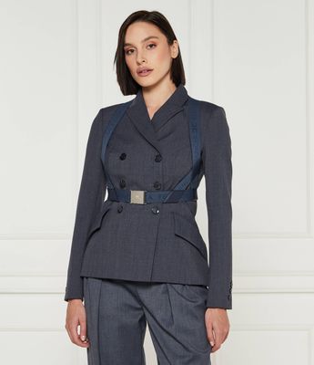 Marynarka Elisabetta Franchi ze sklepu: Gomez Fashion Store w kategorii: Marynarki damskie - zdjęcie 874714-BD9-10338_EF245W000070018
