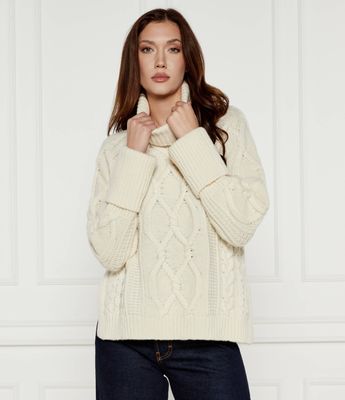Sweter damski zimowy casual Max & Co. ze sklepu: Gomez Fashion Store w kategorii: Swetry damskie - zdjęcie 874714-BD9-10338_MX245W000017659