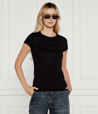 Bluzka damska na wiosnę casual Armani Exchange ze sklepu: Gomez Fashion Store w kategorii: Bluzki damskie - zdjęcie 874714-BD9-10338_AX245W000104102