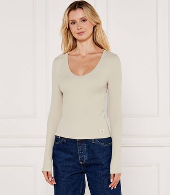 Bluzka damska casual Calvin Klein Jeans ze sklepu: Gomez Fashion Store w kategorii: Bluzki damskie - zdjęcie 874714-BD9-10338_CJ245W000148C69