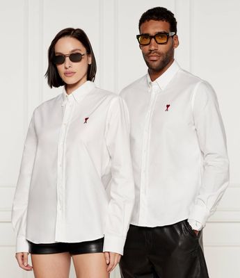 AMI Paris - Koszula męska z klasycznym kołnierzykiem ze sklepu: Gomez Fashion Store w kategorii: Koszule męskie - zdjęcie 874714-BD9-10338_AI245U000025011