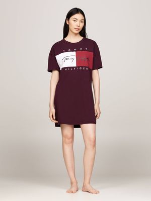 Koszula nocna z nadrukami Tommy Hilfiger ze sklepu: Gomez Fashion Store w kategorii: Koszule nocne - zdjęcie 874714-BD9-10338_TU245W000022F27