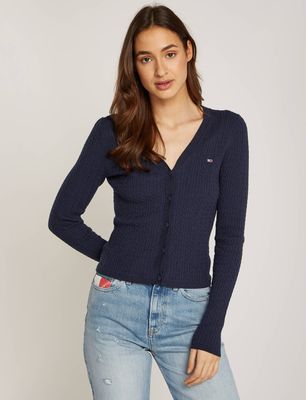 Tommy Jeans - Sweter damski casual na zimę ze sklepu: Gomez Fashion Store w kategorii: Swetry damskie - zdjęcie 874714-BD9-10338_TM245W000060219