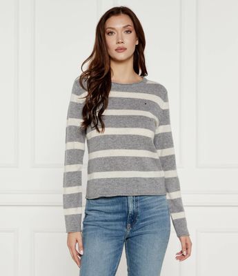 Sweter damski na zimę casualowy Tommy Hilfiger ze sklepu: Gomez Fashion Store w kategorii: Swetry damskie - zdjęcie 874714-BD9-10338_TH245W000260E74