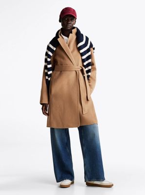 Płaszcz damski jesienny casual Tommy Hilfiger ze sklepu: Gomez Fashion Store w kategorii: Płaszcze damskie - zdjęcie 874714-BD9-10338_TH245W000070O12