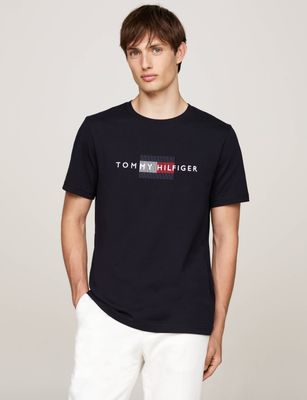 T-shirt męski na wiosnę Tommy Hilfiger ze sklepu: Gomez Fashion Store w kategorii: T-shirty męskie - zdjęcie 874714-BD9-10338_TH245M000246F23