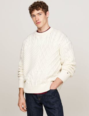 Sweter męski zimowy casual Tommy Hilfiger ze sklepu: Gomez Fashion Store w kategorii: Swetry męskie - zdjęcie 874714-BD9-10338_TH245M000264H23