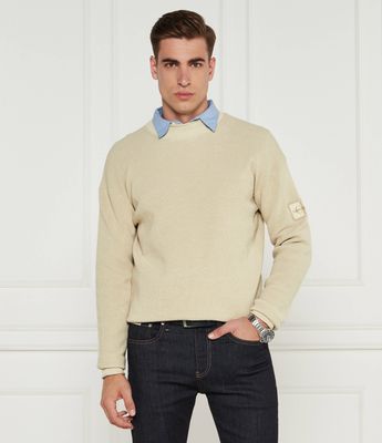 Calvin Klein Jeans - Sweter męski casualowy ze sklepu: Gomez Fashion Store w kategorii: Swetry męskie - zdjęcie 874714-BD9-10338_CJ245M000048C69