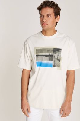 T-shirt męski w stylu młodzieżowym na wiosnę Calvin Klein Jeans ze sklepu: Gomez Fashion Store w kategorii: T-shirty męskie - zdjęcie 874714-BD9-10338_CJ245M000118186