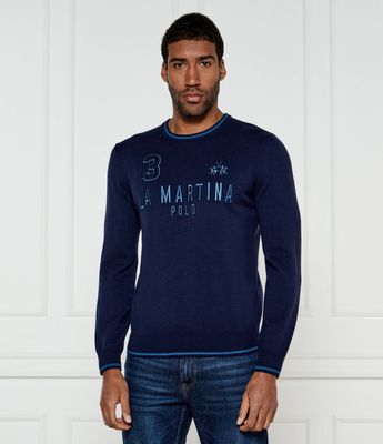 Sweter męski w stylu młodzieżowym La Martina ze sklepu: Gomez Fashion Store w kategorii: Swetry męskie - zdjęcie 874714-BD9-10338_LR245M000023717