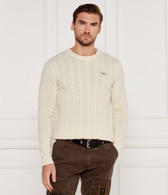 Sweter męski casual Aeronautica Militare ze sklepu: Gomez Fashion Store w kategorii: Swetry męskie - zdjęcie 874714-BD9-10338_AM245M000052203