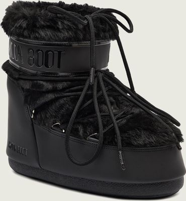 czarny Śniegowce damskie płaskie Moon Boot ze sklepu: Gomez Fashion Store w kategorii: Śniegowce damskie