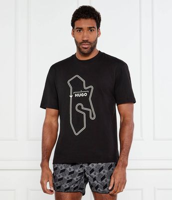 HUGO - T-shirt męski w stylu młodzieżowym ze sklepu: Gomez Fashion Store w kategorii: T-shirty męskie - zdjęcie 874714-BD9-10338_BU251M000205001