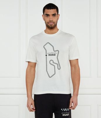 HUGO - T-shirt męski w stylu młodzieżowym na wiosnę ze sklepu: Gomez Fashion Store w kategorii: T-shirty męskie - zdjęcie 874714-BD9-10338_BU251M000205102