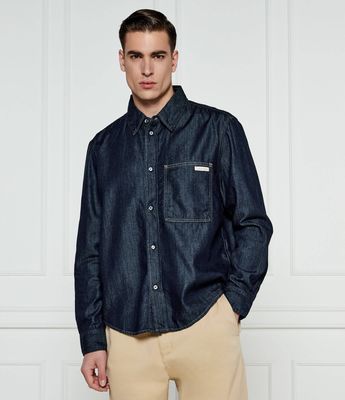 Koszula męska z klasycznym kołnierzykiem casualowa Calvin Klein Jeans ze sklepu: Gomez Fashion Store w kategorii: Koszule męskie - zdjęcie 874714-BD9-10338_CJ251M000061197